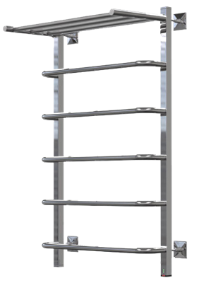 Полотенцесушитель электрический Магия Квадро-Э с полкой 40-80, 70 вт (К-кнопка, Справа, Чёрный матовый) - фото 735581558