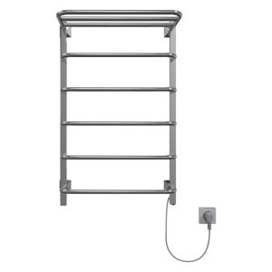 Полотенцесушитель электрический Магия Квадро-Э с полкой 50-80, 80 вт (К-кнопка, Справа, Чёрный матовый) - фото 735581582