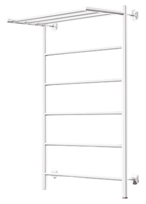 Полотенцесушитель электрический Орион Лесенка с полкой 50-80 (К-таймер, Дуга, Слева, Белый мат, 70 вт.) - фото 736295280