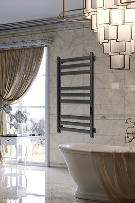 Полотенцесушитель электрический Соренто Гранд 40-60(К-ЖК панель, Справа, Черный мат,125 вт) - фото 736304564