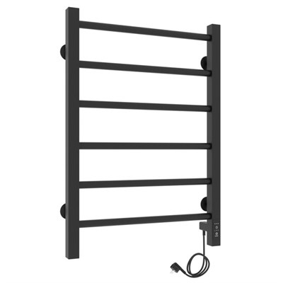 Полотенцесушитель электрический Профиль 50-60 (терморегулятор, черный, слева) - фото 737223913