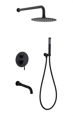 Душевой комплект встраиваемый РМС SUS129BL-1S Черный - фото 737253329