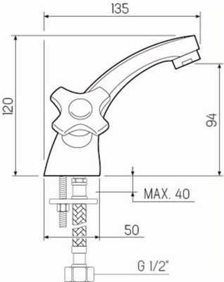 Смеситель для раковины РМС SL115-161 двуручковый - фото 737253365