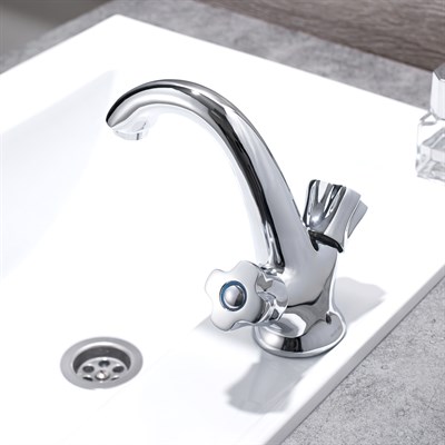 Смеситель для раковины РМС SL116-161 двуручковый - фото 737253366