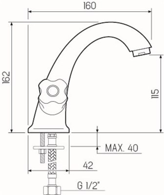 Смеситель для раковины РМС SL116-161 двуручковый - фото 737253369