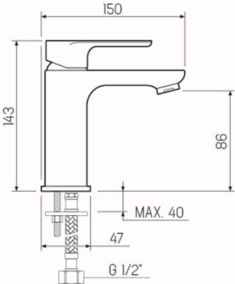Смеситель для раковины РМС SL133-001F однорычажный - фото 737253384