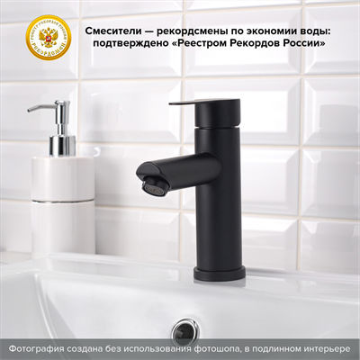 Смеситель для раковины РМС SUS124BL-001F Черный - фото 737253425