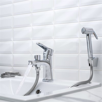 Смеситель для раковины РМС SL141-001F-1 с лейкой однорычажный - фото 737253455