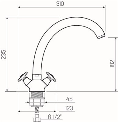 Смеситель для кухни РМС SL115-273F двуручковый - фото 737253467