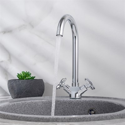 Смеситель для кухни РМС SL115-274F двуручковый - фото 737253472