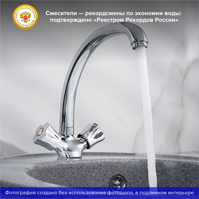 Смеситель для кухни РМС SL116-273F двуручковый - фото 737253474