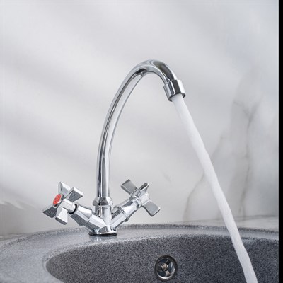 Смеситель для кухни РМС SL118-271F двуручковый - фото 737253482