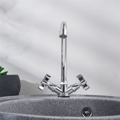 Смеситель для кухни РМС SL118-271F двуручковый - фото 737253483