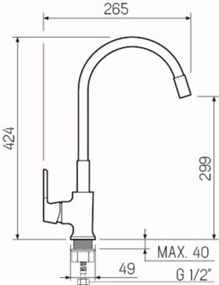 Смеситель для кухни РМС SL123BL-016F-1 с гибким черным изливом - фото 737253493