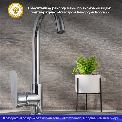 Смеситель для кухни РМС SL133-017F глянцевый с высоким изливом - фото 737253497