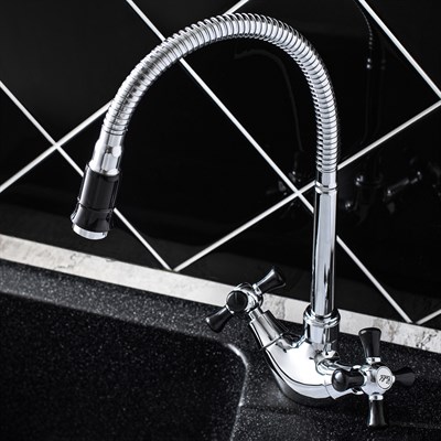 Смеситель для кухни РМС SL92BL-279F с гибким изливом - фото 737253501