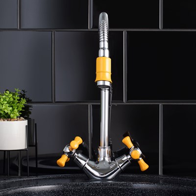 Смеситель для кухни РМС SL92YW-279F с гибким изливом - фото 737253507