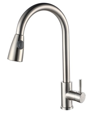 Смеситель для кухни РМС SUS124-017F-2 с вытяжным изливом - фото 737253519