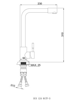 Смеситель для кухни РМС SUS124-017F-3 Нержавеющая сталь - фото 737253529