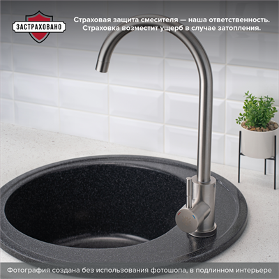 Смеситель для кухни РМС SUS124-017FL Нержавеющая сталь матовый - фото 737253532