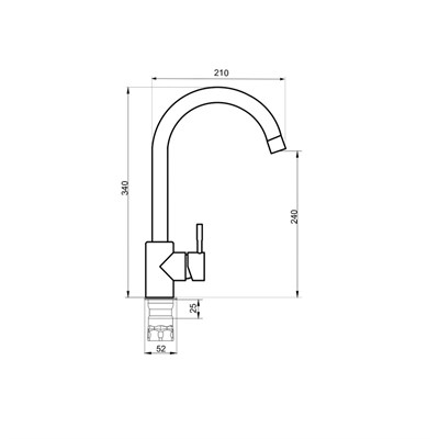 Смеситель для кухни РМС SUS124BLK-017F из нержавеющей стали черного цвета - фото 737253550