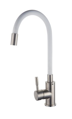 Смеситель для кухни РМС SUS124W-016F Белый с гибким изливом - фото 737253570