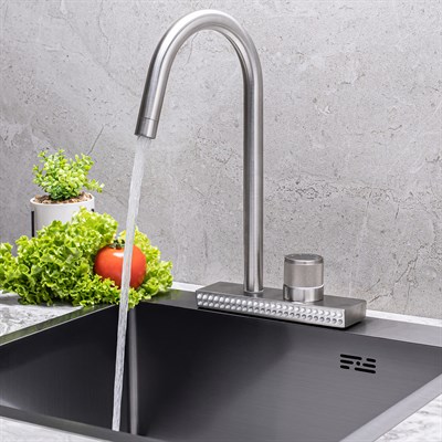 Смеситель для кухни РМС SUS130-017F из нержавеющей стали - фото 737253588