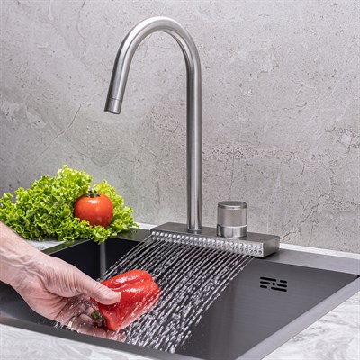 Смеситель для кухни РМС SUS130-017F из нержавеющей стали - фото 737253589