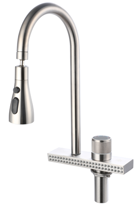 Смеситель для кухни РМС SUS130-017F-2 из нержавеющей стали с переключением - фото 737253596