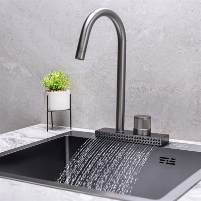 Смеситель для кухни РМС SUS130PVD-017F из нержавеющей стали с PVD покрытием - фото 737253598