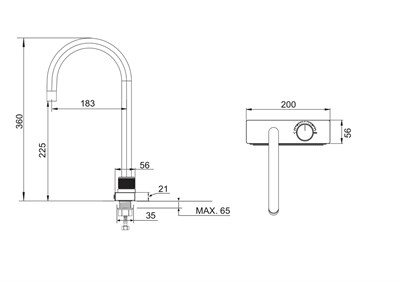 Смеситель для кухни РМС SUS130PVD-017F из нержавеющей стали с PVD покрытием - фото 737253599