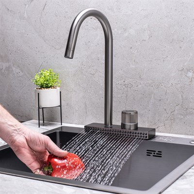 Смеситель для кухни РМС SUS130PVD-017F из нержавеющей стали с PVD покрытием - фото 737253601