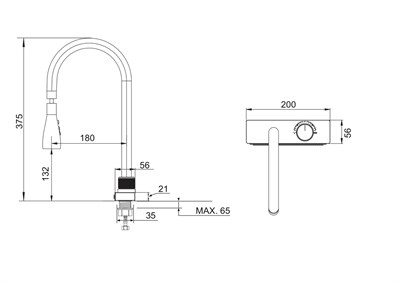 Смеситель для кухни РМС SUS130PVD-017F-2 из нержавеющей стали с PVD покрытием - фото 737253603