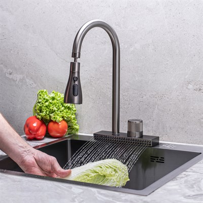 Смеситель для кухни РМС SUS130PVD-017F-2 из нержавеющей стали с PVD покрытием - фото 737253605