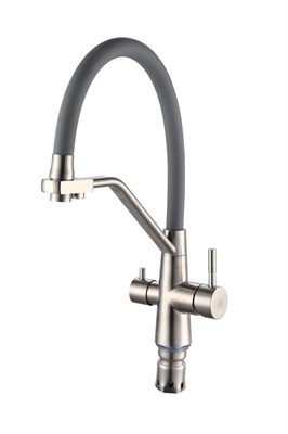 Смеситель для кухни РМС SUS127GY-016F-015 с фильтром для питьевой воды Серый - фото 737253625