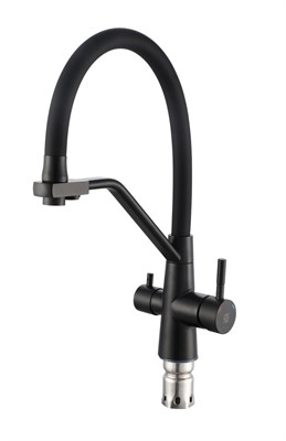 Смеситель для кухни РМС SUS127TBL-016F-015 с фильтром для питьевой воды Черный - фото 737253633