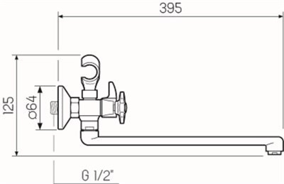 Смеситель для ванны с душем РМС SL115-140E Хром - фото 737253644