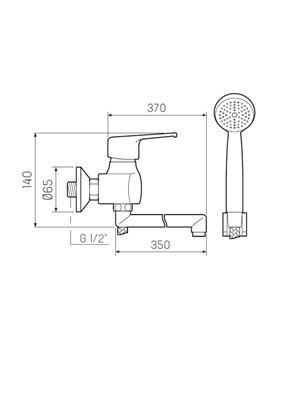 Смеситель для ванны с душем РМС SL50-006E-1 Хром - фото 737253747