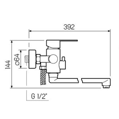 Смеситель для ванны с душем РМС SUS124-006EP Нержавеющая сталь - фото 737253790