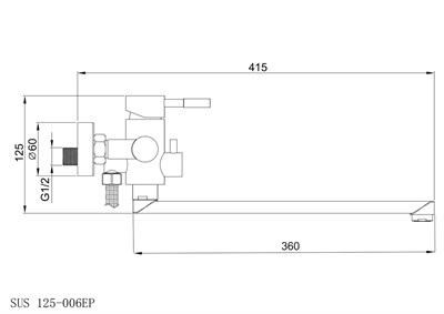 Смеситель для ванны с душем РМС SUS125-006EP Нержавеющая сталь - фото 737253803