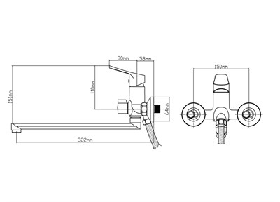 Смеситель для ванны с душем BOOU B8290-18F универсальный Латунь - фото 737253875